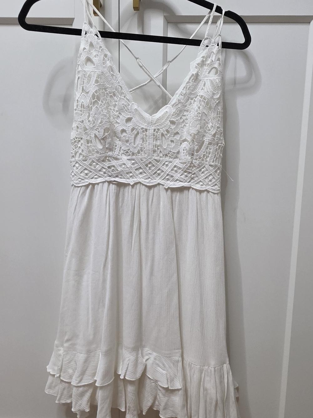 Chelsea & Violet White Lace Bodice Mini Dress Size Small - Picture 6 of 7